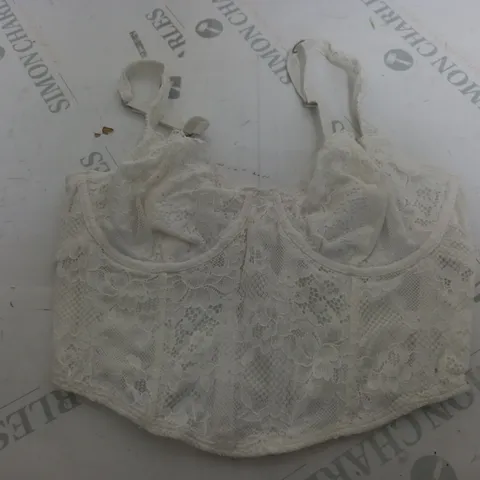 GILLY HICKS CORSET STYLE BRA IN WHITE - EXTRA SMALL