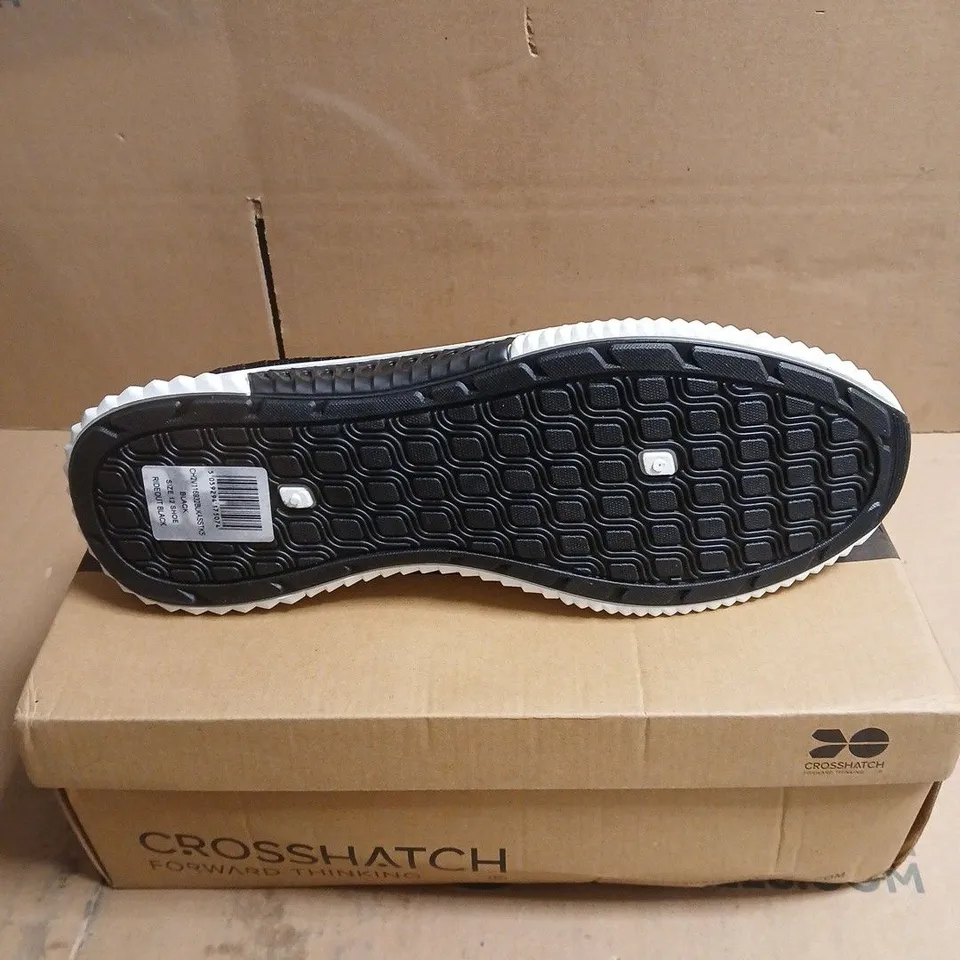 CROSSHATCH KNIT SNEAKERS – BLACK BOXED UK 12