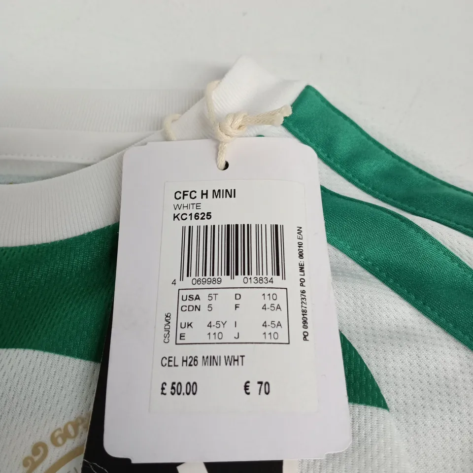 ADIDAS CELTIC FC HOME CHILDRENS KIT AGE 4 - 5 YEARS SHIRT + SHORTS