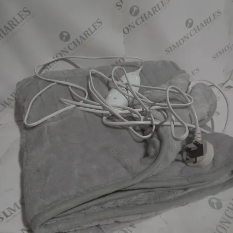 BOXED COZEE HOME VELVETSOFT HEATED THROW IN LIGHT GREY