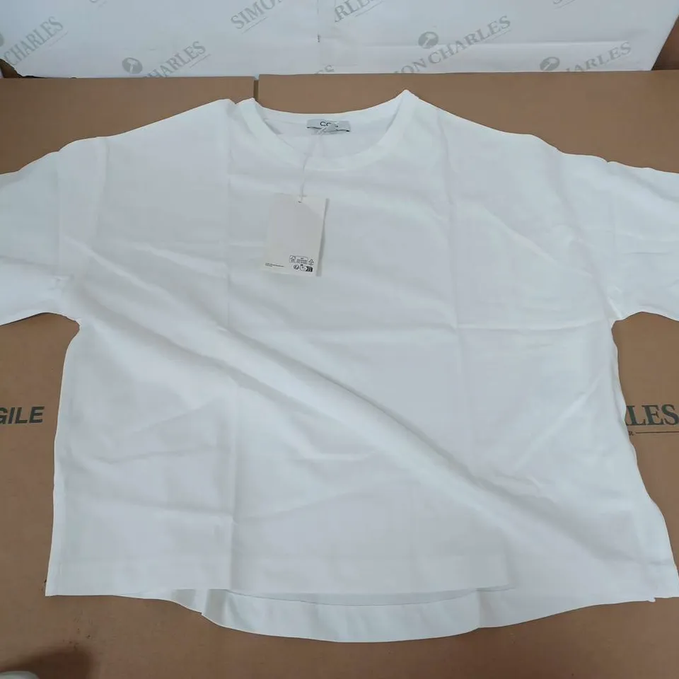 COS ROUND NEK TOP IN WHITE -XS