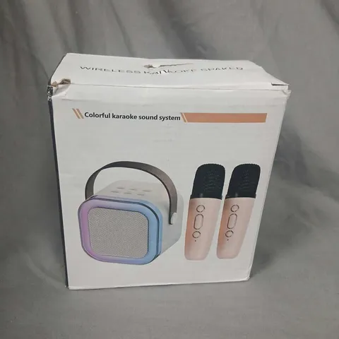 COLORFUL KARAOKE SOUND SYSTEM WITH WIRELESS MICROPHONES – BOXED 