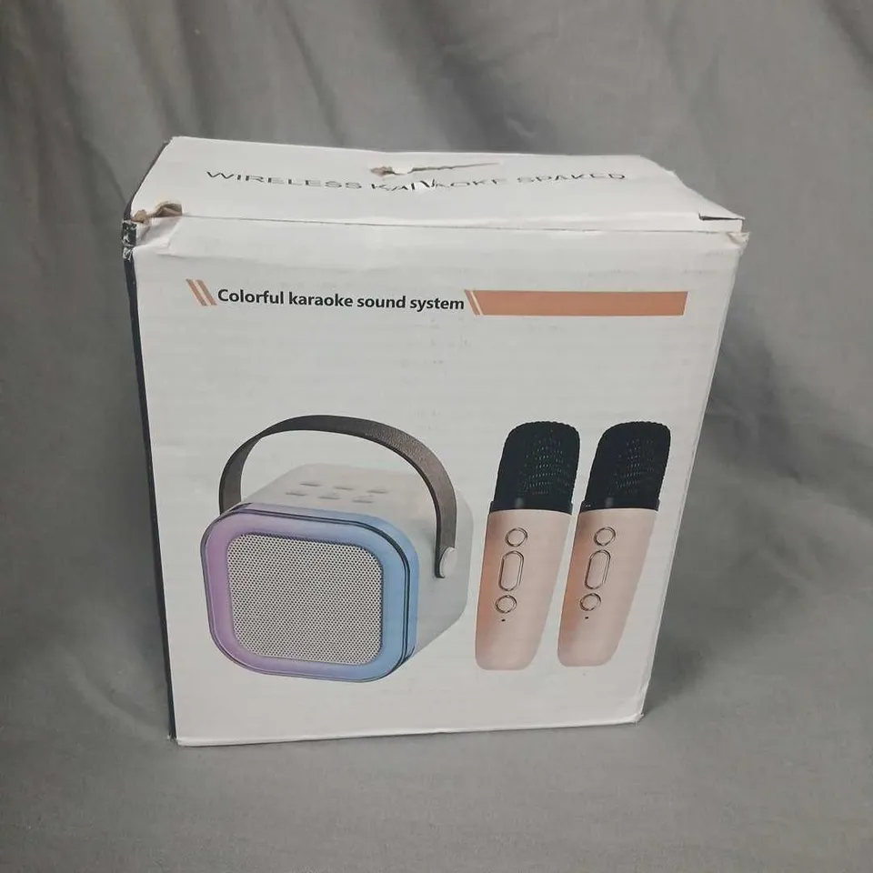 COLORFUL KARAOKE SOUND SYSTEM WITH WIRELESS MICROPHONES – BOXED 