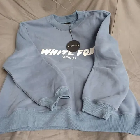 WHITE FOX OFFSTAGE SWEATER IN OCEAN BLUE SIZE S/M