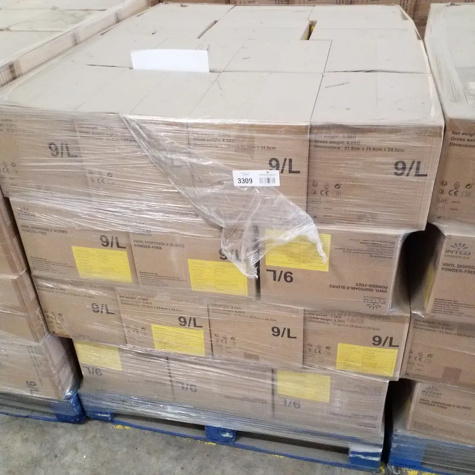 PALLET CONTAINING APPROXIMATELY 560 INTCO VINYL GLOVES 100PK LARGE