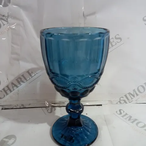 SET OF 4 DIBOR SAPPHIRE BLUE WINE GLASS