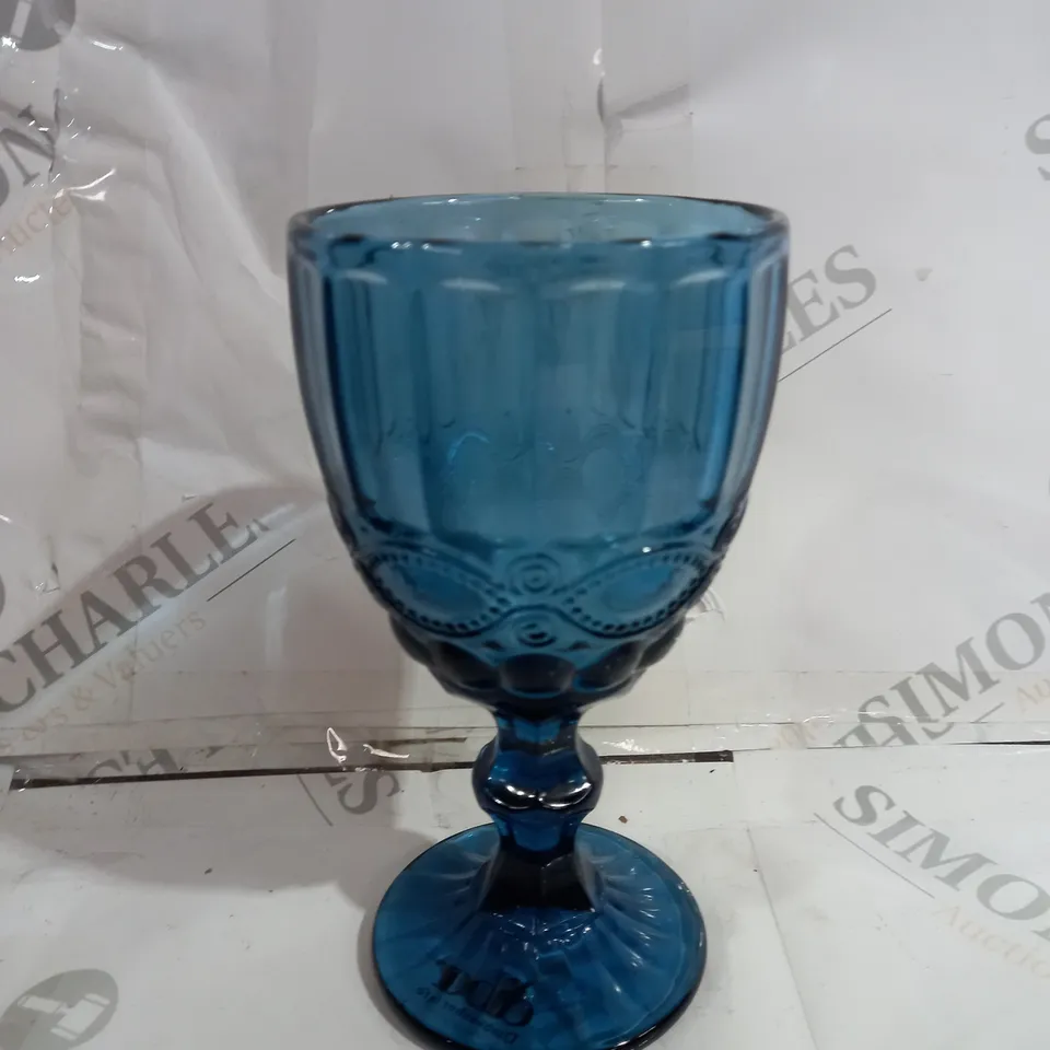SET OF 4 DIBOR SAPPHIRE BLUE WINE GLASS