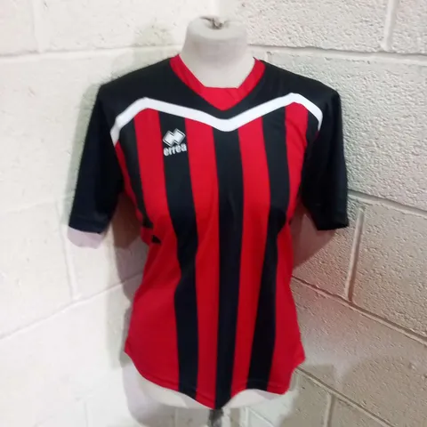 TEN BRAND NEW ERREA ALBEN MAGLIA ML JR NERO ROSSO BLACK AND RED STRIPED FOOTBALL SHIRTS LONG AND SHORT SLEEVED SIZE XXS