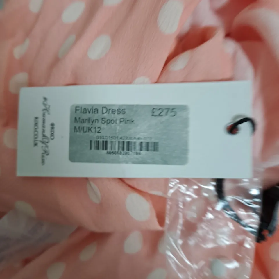 RIXO MARILYN SPOT PINK FLAVIA DRESS SIZE 12