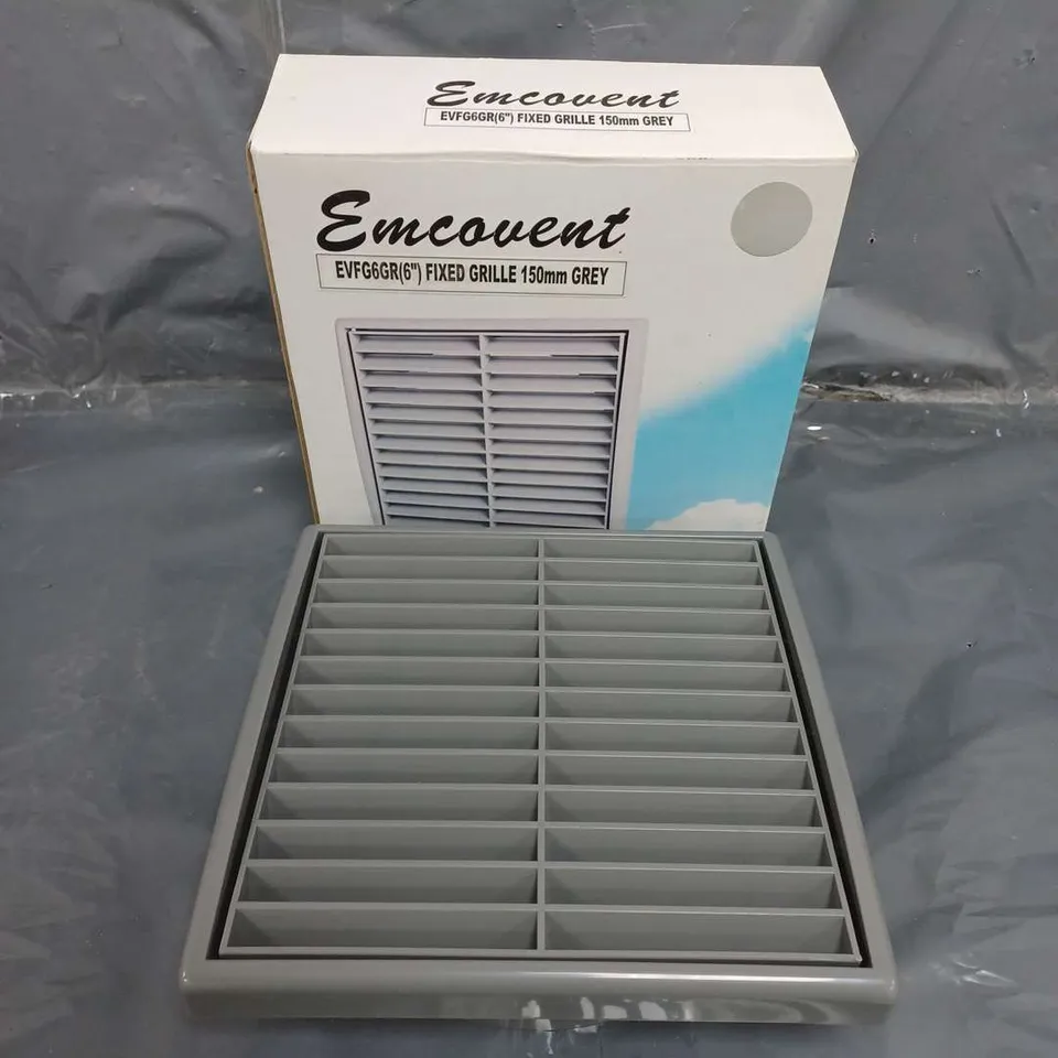 APPROXIMATELY 60 BOXED EMCOVENT EVFG6GR 6" GRILLES IN GREY - COLLECTION ONLY 