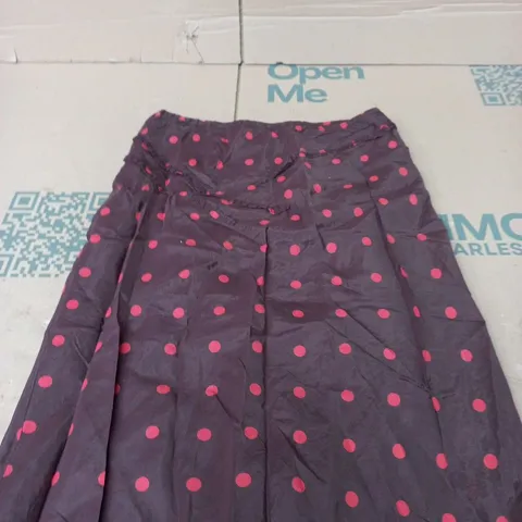 DAMSON MADDER PURPLE POLKA DOT DRESS – UK 12, MADE IN INDIA