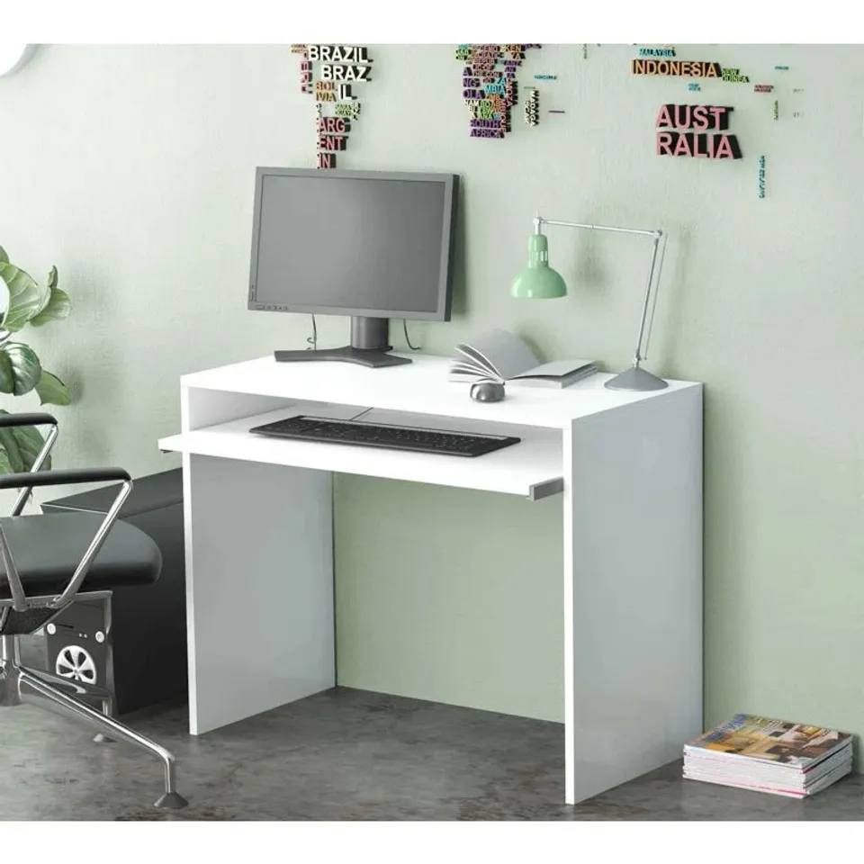 BOXED KARESA 90CM W RECTANGULAR WRITING DESK - WHITE (1 BOX)