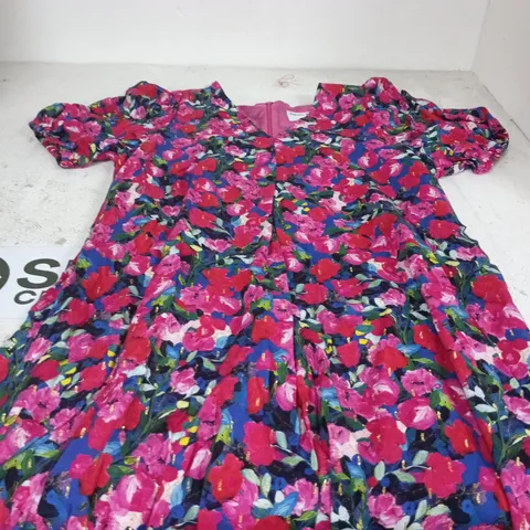 HELENE BERMAN LONDON PINK FLORAL PRINTED MIDI DRESS – UK 10