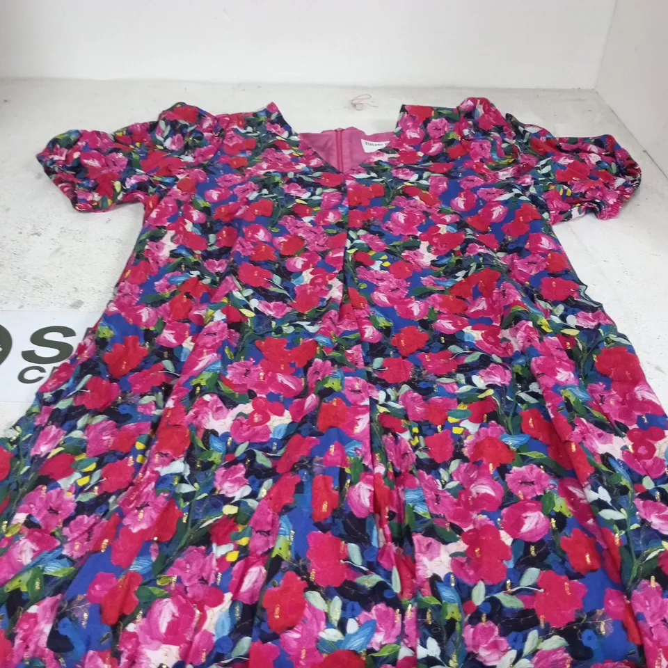 HELENE BERMAN LONDON PINK FLORAL PRINTED MIDI DRESS – UK 10