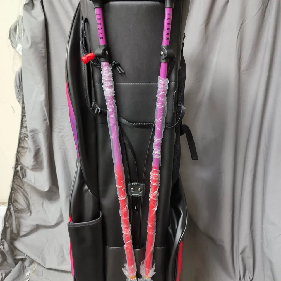 JORDAN FADEAWAY PREMIUM GOLF BAG – BLACK WITH PINK ACCENTS (STAND BAG)