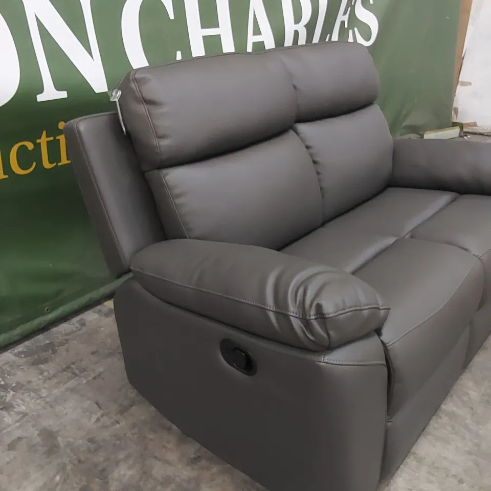EDISON 2 SEATER LUXURY FAUX LEATHER MANUAL RECLINER SOFA RRP £649