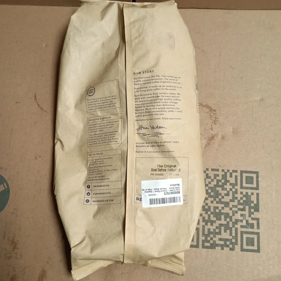 UNION HAND-ROASTED COFFEE BEANS  – 1 KG BAG