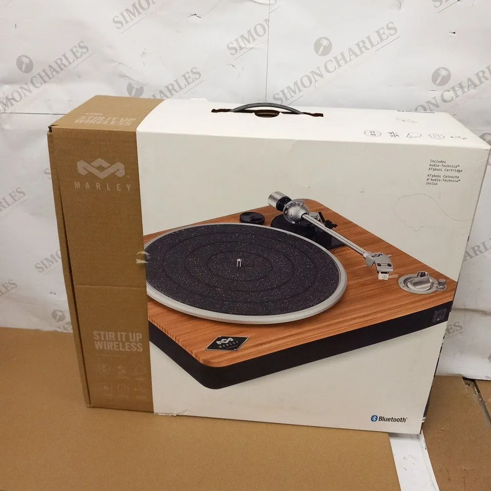 BOXED HOUSE OF MARLEY STIR IT UP WIRELESS EM-JT002-SB BLUETOOTH TURNTABLE