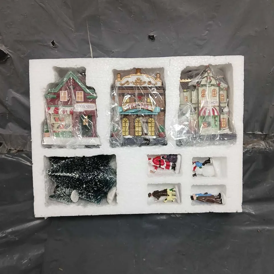 BOXED CHRISTMAS LIT VILLAGE SET