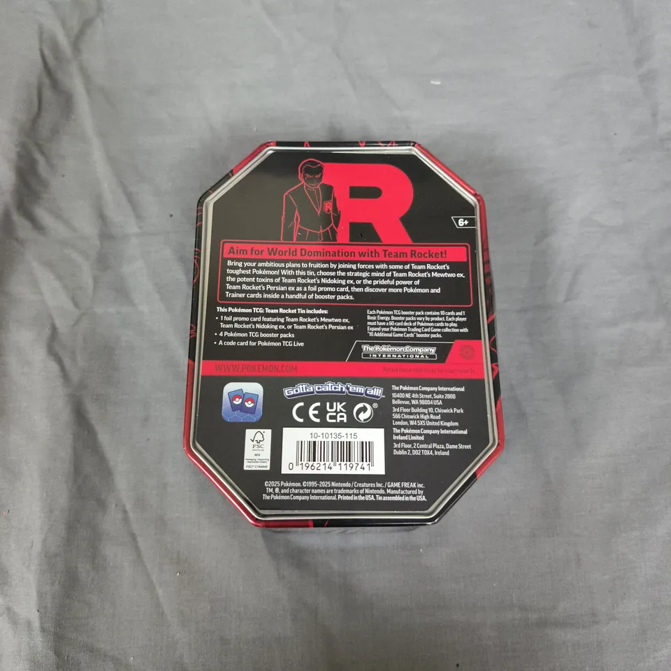SEALED POKEMON TRADING CARD GAME - TEAM ROCKET TIN NIDOKING