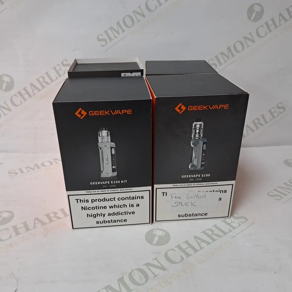 4 BOXED GEEKVAPE VAPE KITS TO INCLUDE Z200, E100, S100 