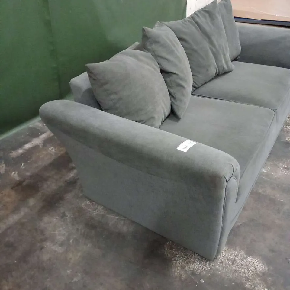 DESIGNER GREY FABRIC THREE SEATER SOFA