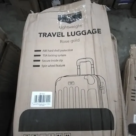 BOXED LUGG LIGHTWEIGHT TRAVEL LUGGAGE CASE - ROSE GOLD 