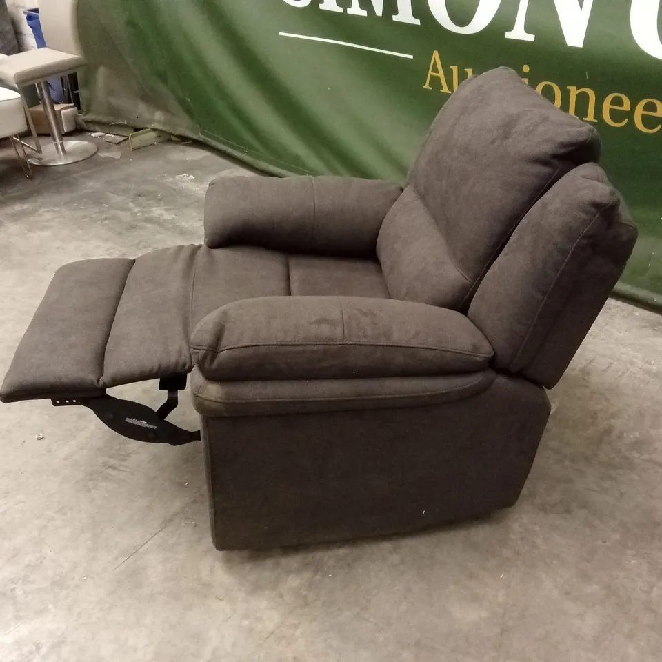 ALBION FABRIC HIGH BACK MANUAL RECLINER ARMCHAIR - CHARCOAL RRP £479