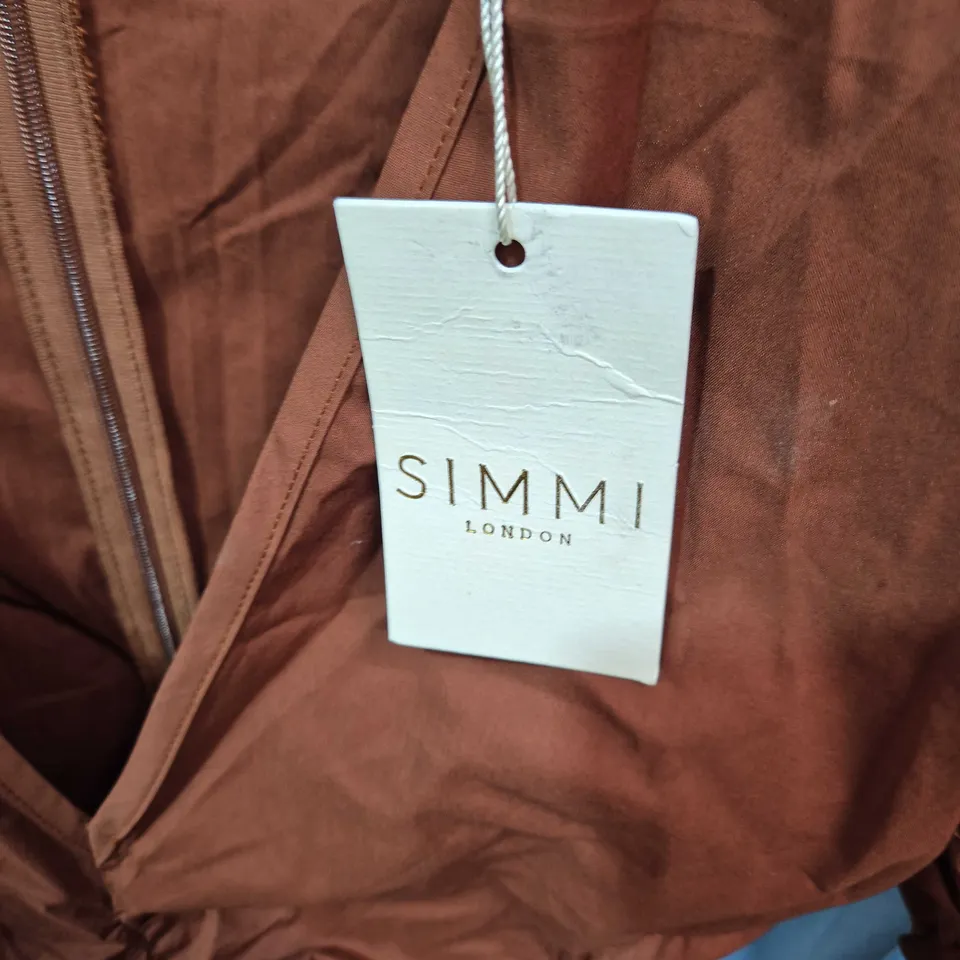 SIMMI LONDON RUST RUCHED DRESS – UK 10