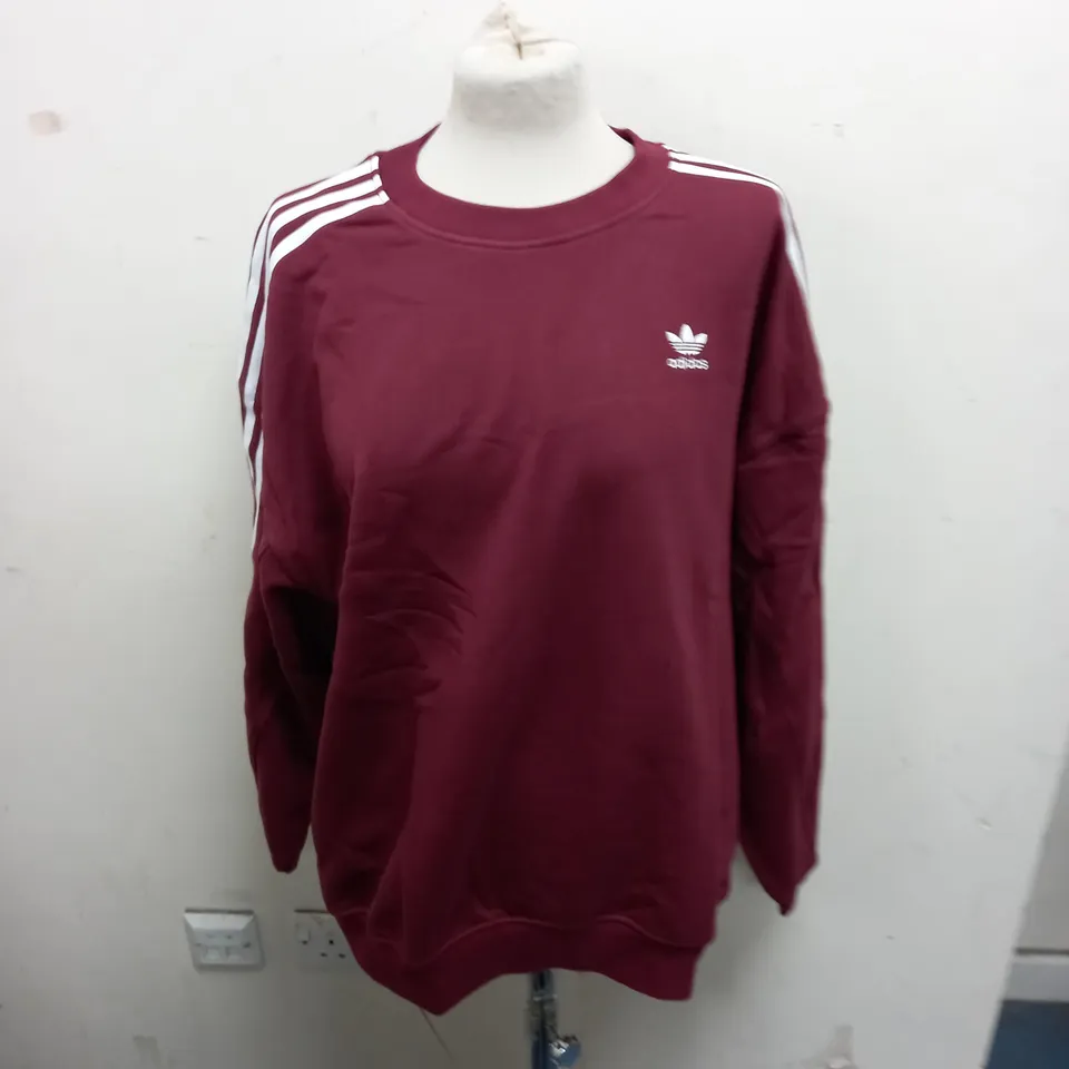 ADIDAS BURGUNDY JUMPER - SMALL