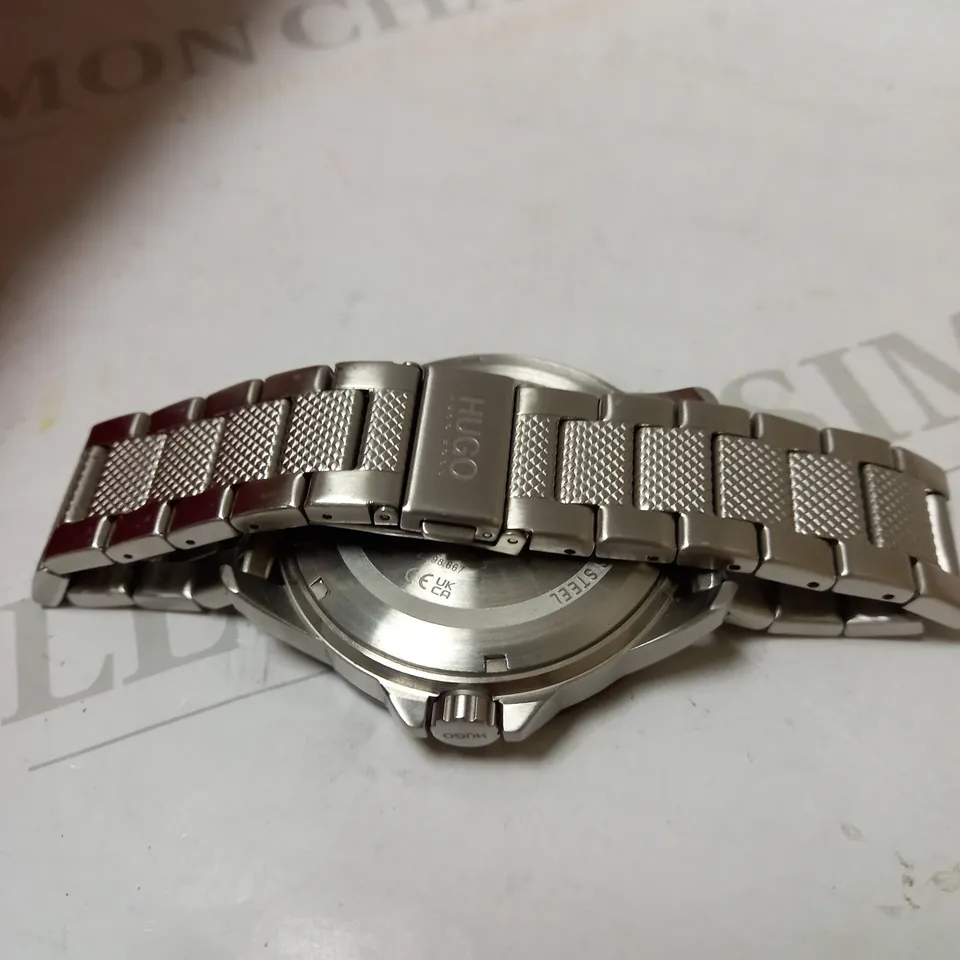 HUGO SPORT BLACK DIAL AND STAINLESS STEEL BRACELET GENTS WATCH RRP £199