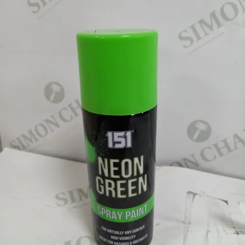 BOX OF 12 X 151 NEON GREEN SPRAY PAINT