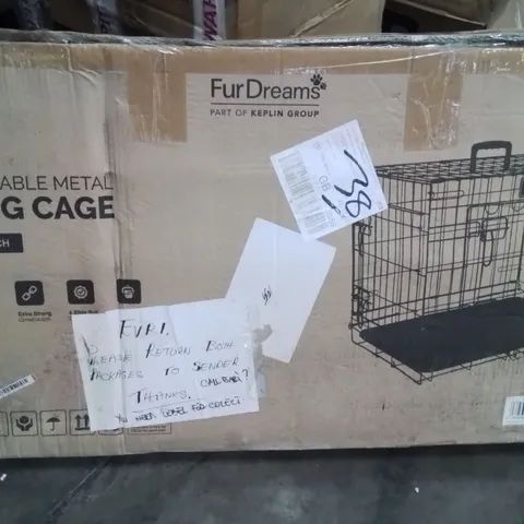BOXED FURDREAMS FOLDABLE METAL DOG CAGE