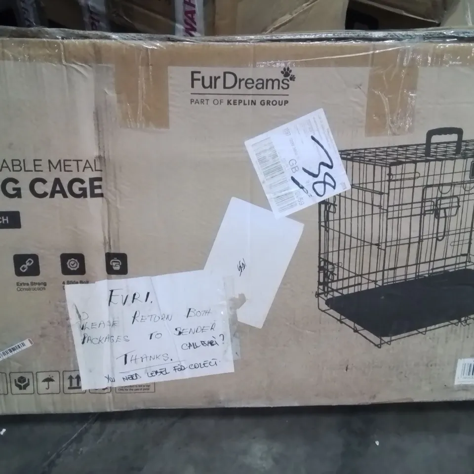 BOXED FURDREAMS FOLDABLE METAL DOG CAGE