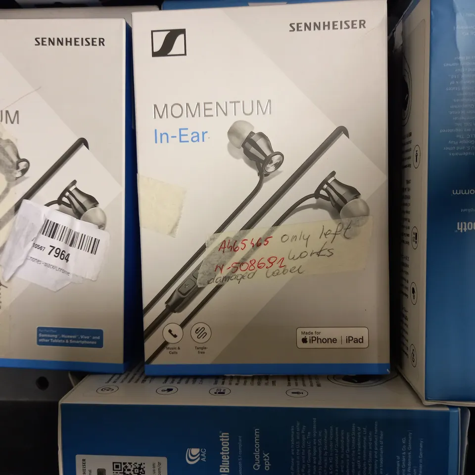 LOT OF 10 PAIRS OF SENNHEISER EARPHONES