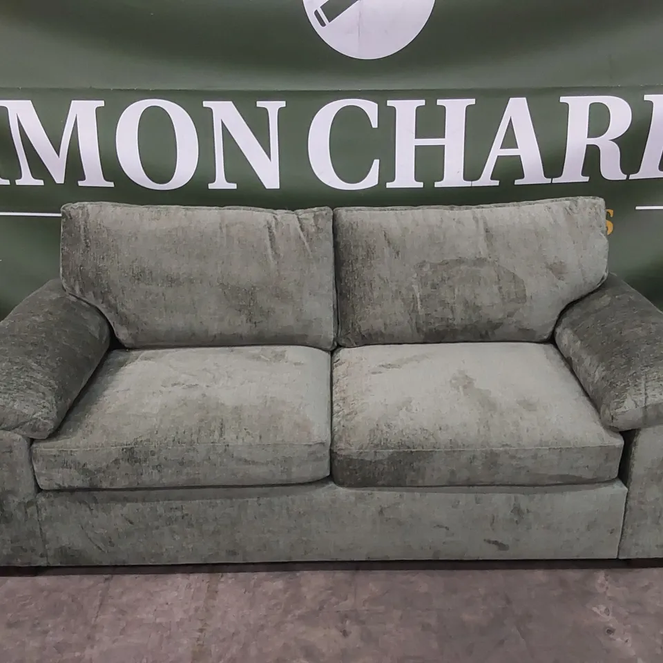 SALERNO STANDARD BACK 3 SEATER FABRIC SOFA - GREEN  RRP £599
