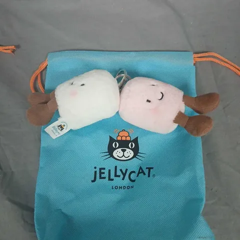 JELLYCAT AMUSEABLES PAIR OF MARSHMALLOWS BAG CHARM