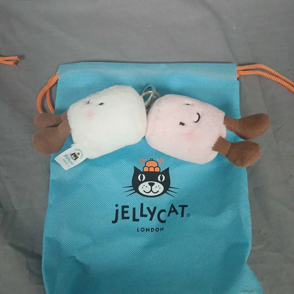 JELLYCAT AMUSEABLES PAIR OF MARSHMALLOWS BAG CHARM