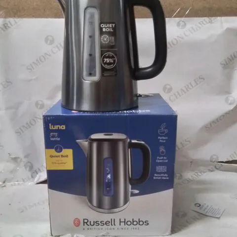 BOXED RUSSELL HOBBS LUNA GREY KETTLE 