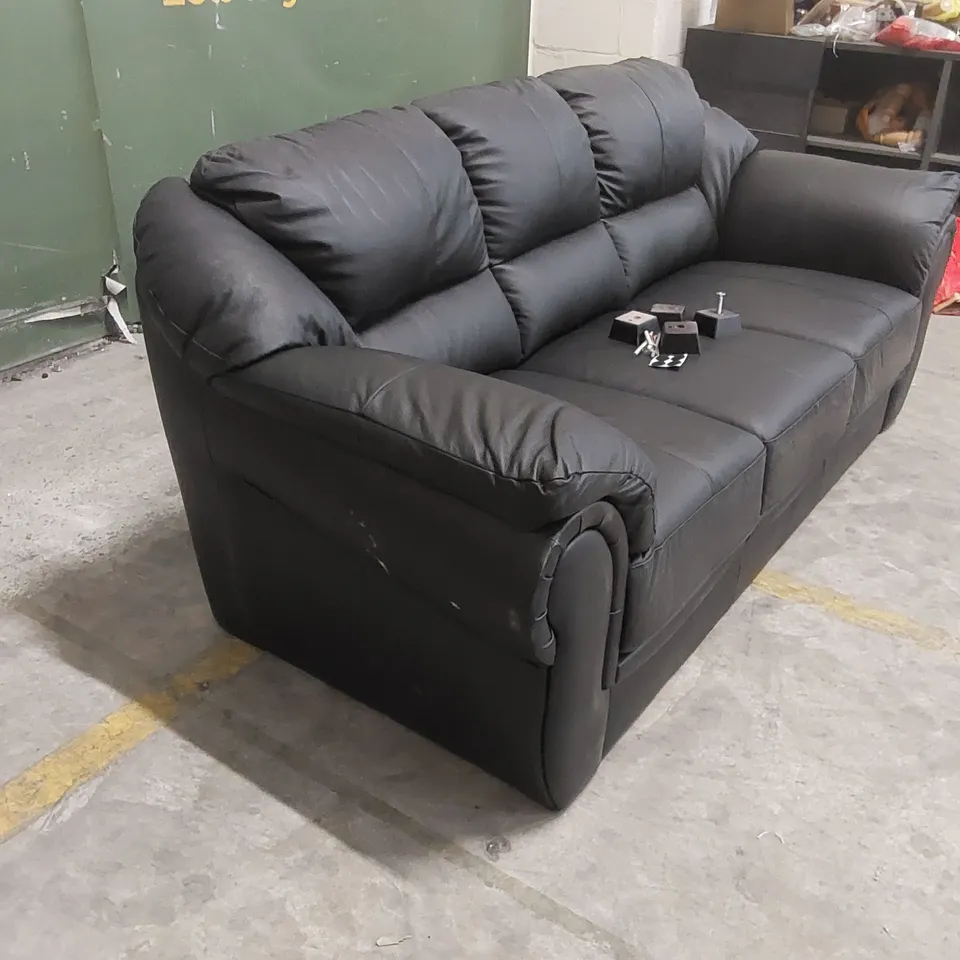 DESIGNER 3 SEATER SOFA - BLACK