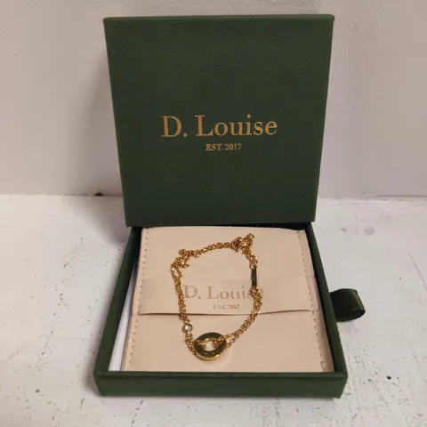 BOXED D.LOUISE HALO DISC BRACELET WITH STONE