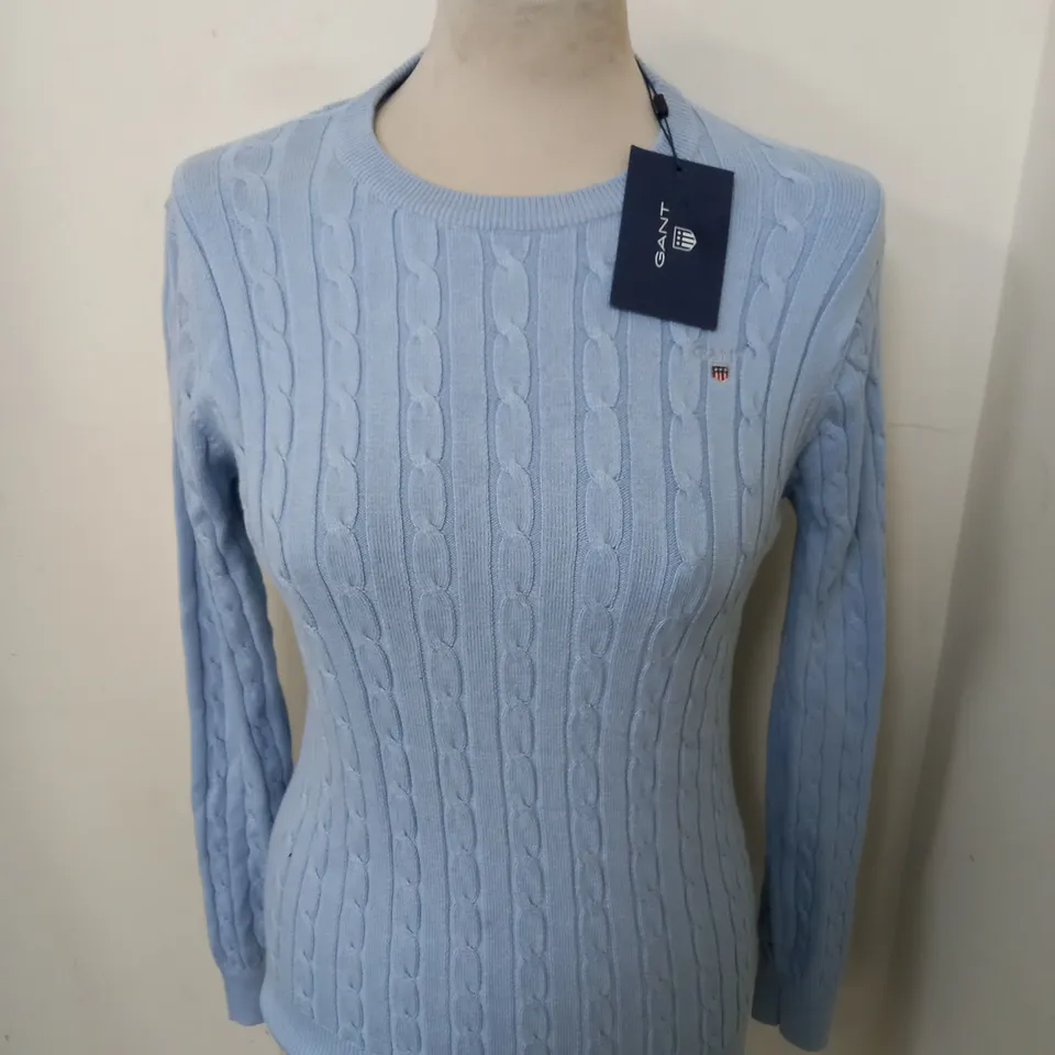 GANT STRETCH COTTON CABLE CREW JUMPER SIZE M