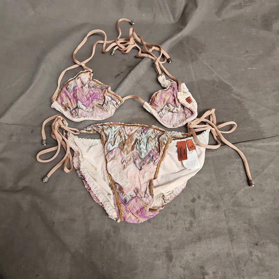 MISSONI MARE TRIANGLE TIE SIDE BIKINI IN MULTI SIZE 14/EU 42
