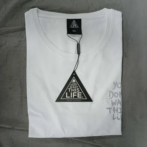 YOU DON'T WANT THIS LIFE REFLECTIVE WHITE PAINTER T-SHIRT SIZE XXL