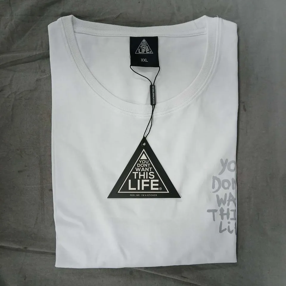 YOU DON'T WANT THIS LIFE REFLECTIVE WHITE PAINTER T-SHIRT SIZE XXL