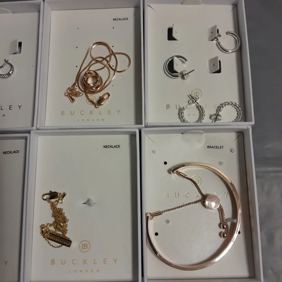 LOT OF 8 ASSORTED BOXED BUCKLEY LONDON JEWELLERY ITEMS