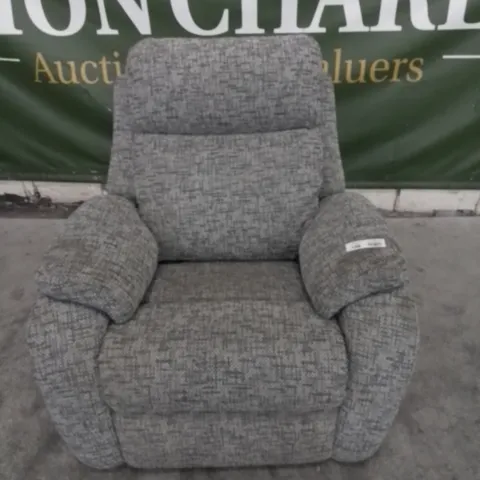 DESIGNER G PLAN MADE KINGSBURY REMCO SLATE FABRIC ELECTRIC RECLINING ARM CHAIR.