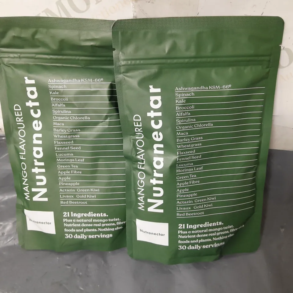 LOT OF 2 NUTRANECTAR 21 SERVING FOOD SUPPLEMENTS - MANGO FLAVOUR