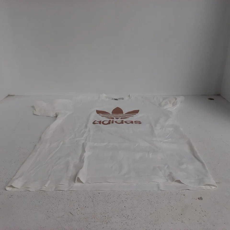 ADIDAS MEDIUM WHITE T SHIRT WITH LOGO