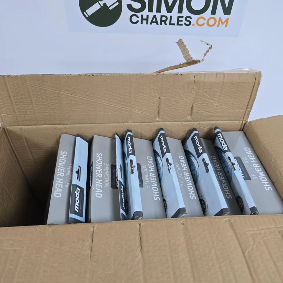MODA 3-FUNCTION SHOWER HEAD – BOX OF APPROXIMATELY 6